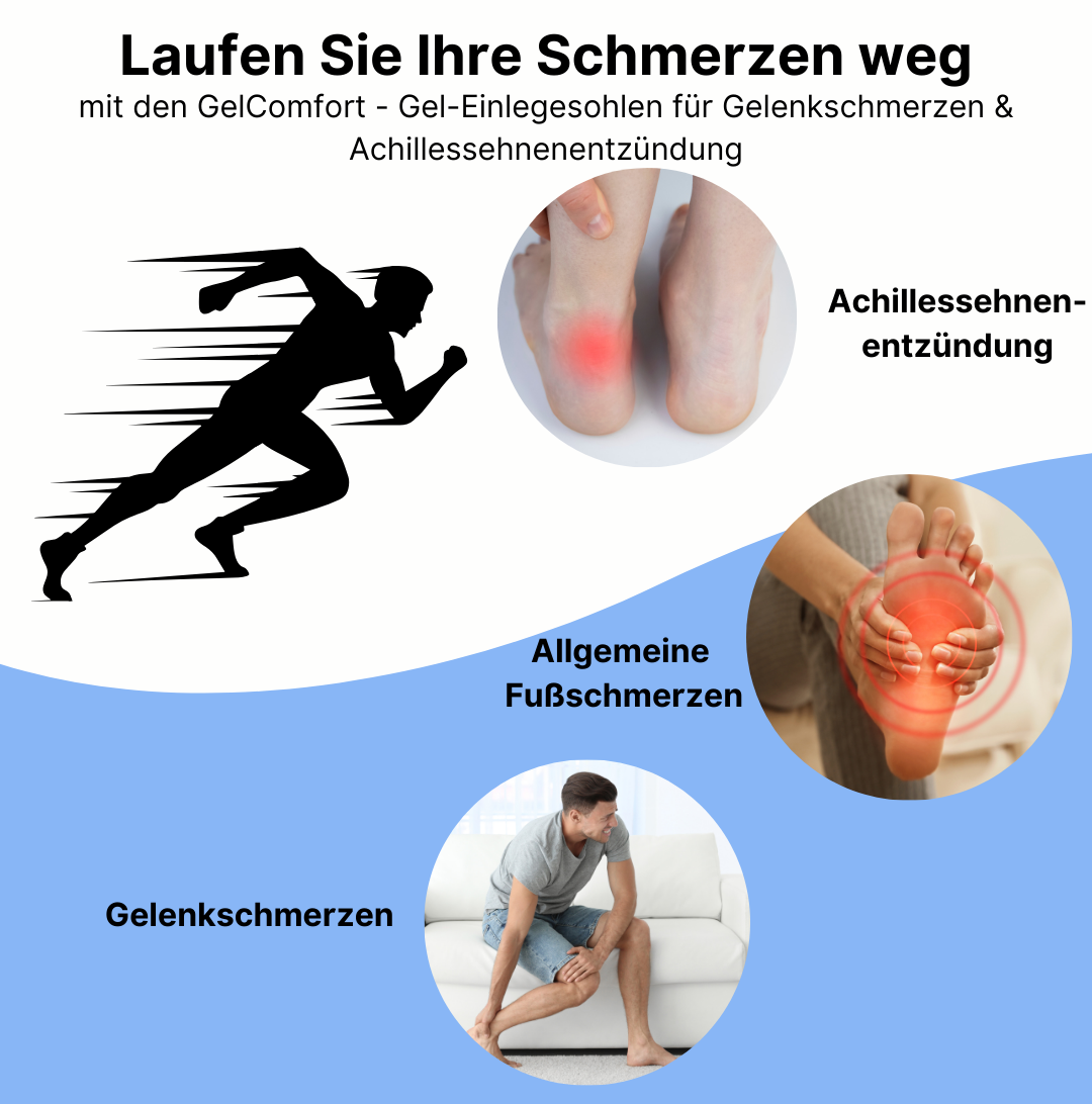 GelComfort - Gel-Einlegesohlen für Gelenkschmerzen & Achillessehne